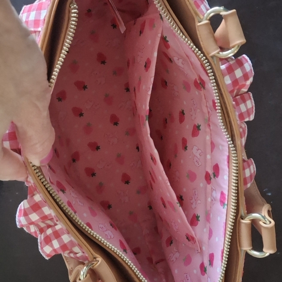 Strawberry Shortcake Gingham Basket Crossbody Bag Handbag - Picture 4 of 8